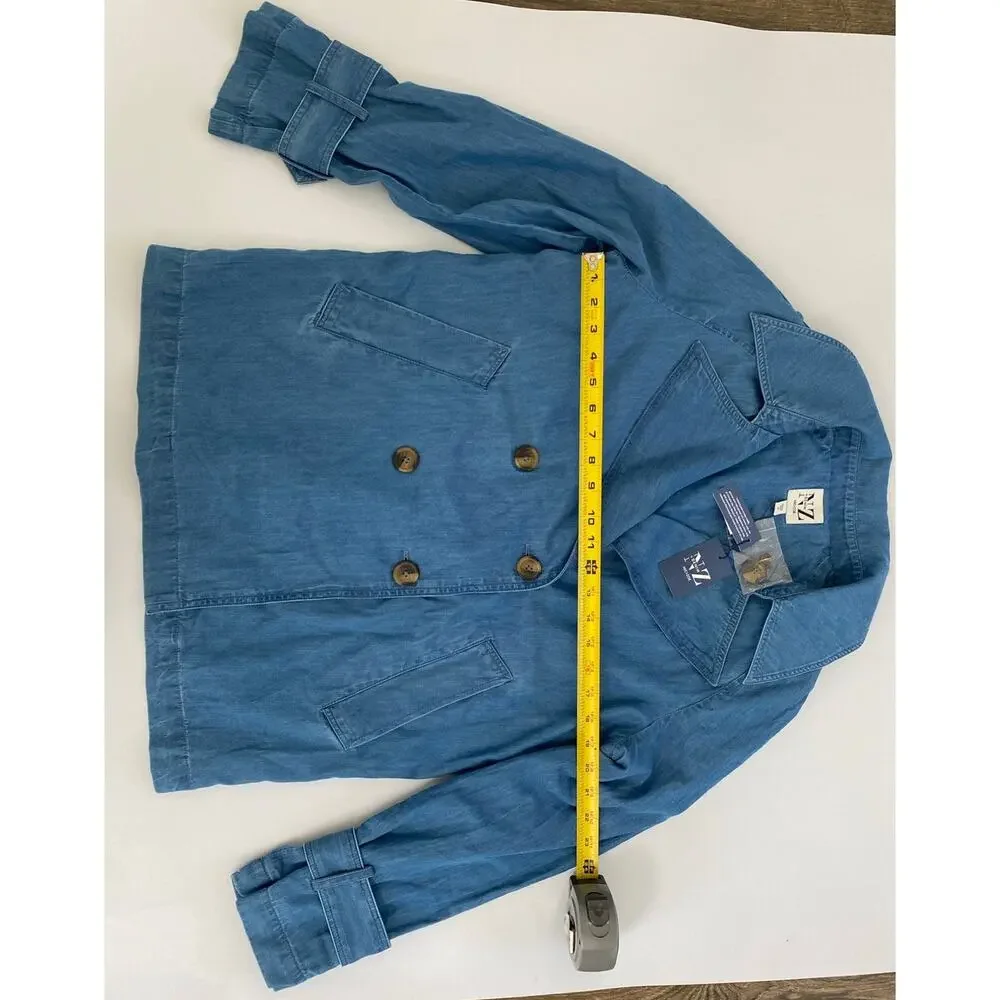 Nic + Zoe Denim Jacket Size MED Old Money Preppy Beach Boho Classic - Picture 12 of 16